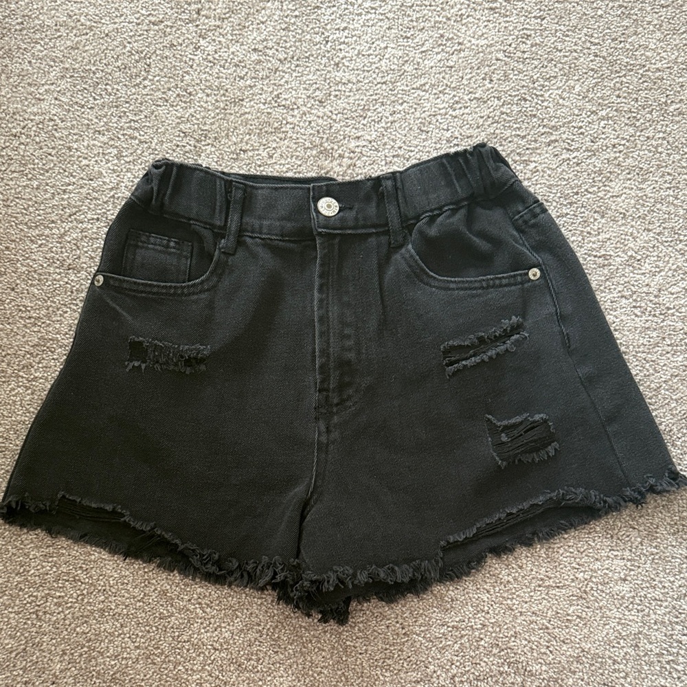 Love Tree High Waisted Black Shorts